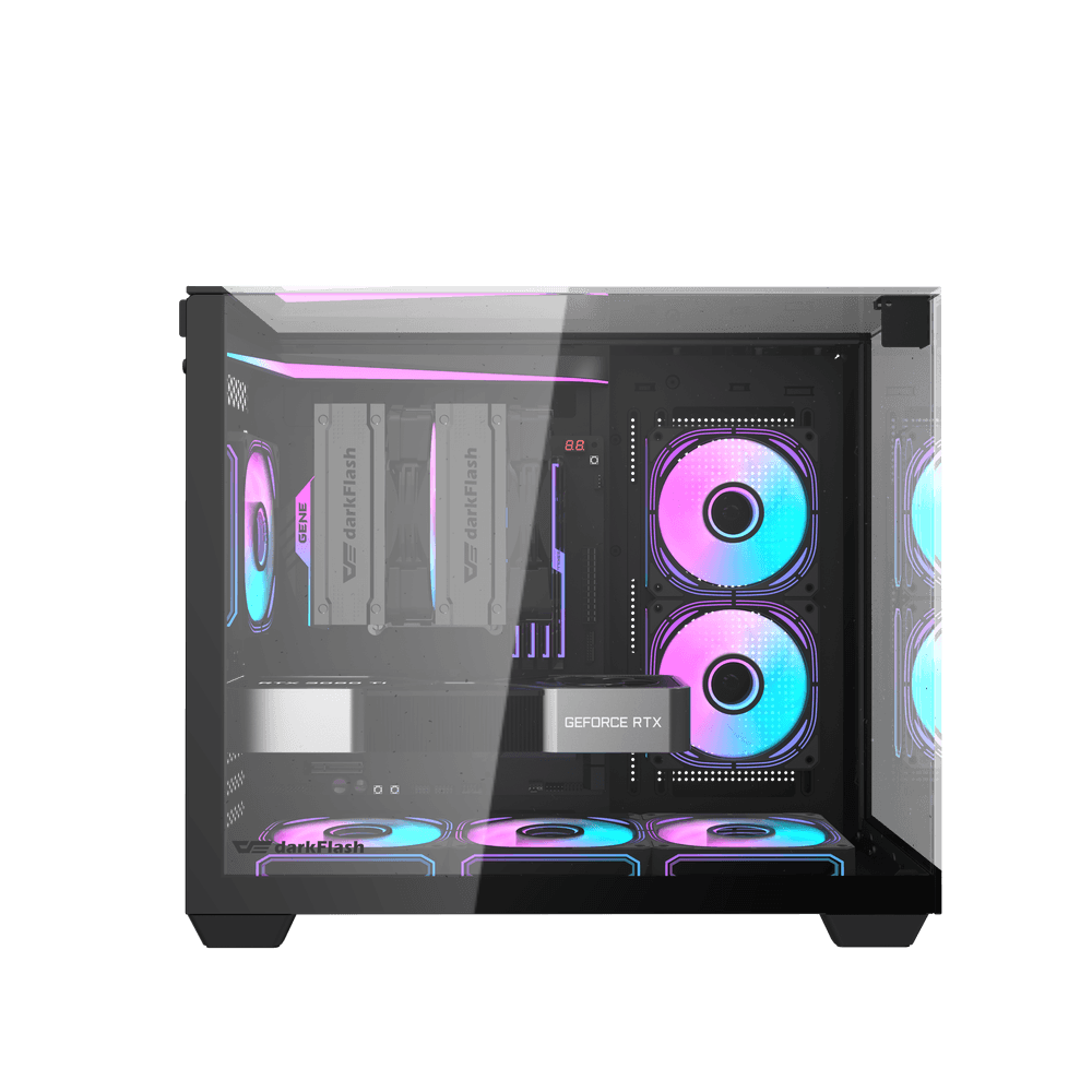 DarkFlash TH285M M-ATX Dual Chamber Case (Black) - Image 3