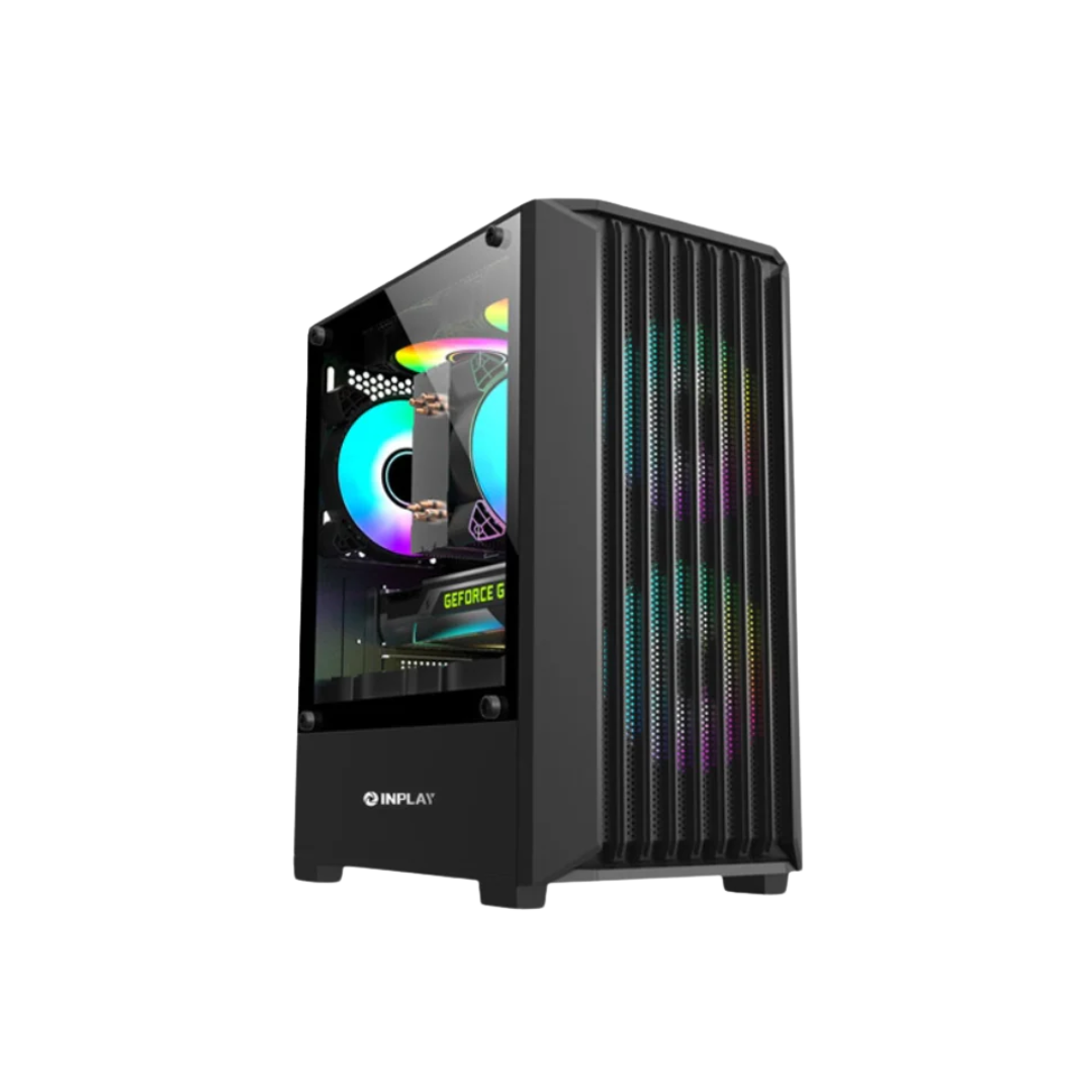INPLAY Meta A200 MATX Case | 3 RGB Fans (Black)