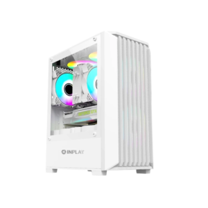 INPLAY Meta A200 MATX Case | 3 RGB Fans (White)