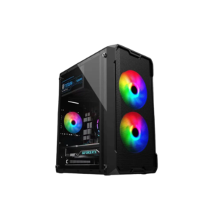 Keytech T100 MATX Case | 2 RGB Fans (Black)