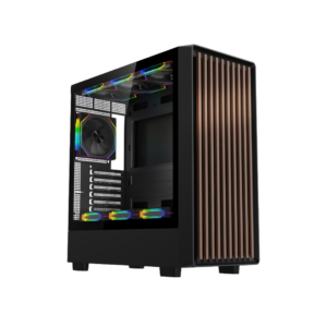 WJCoolman Artisan Solid Wood Front Panel ATX Case (Black)