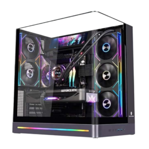 WJCoolman WJPlus Seaview Room ATX PC Case with Screen Display (Black)